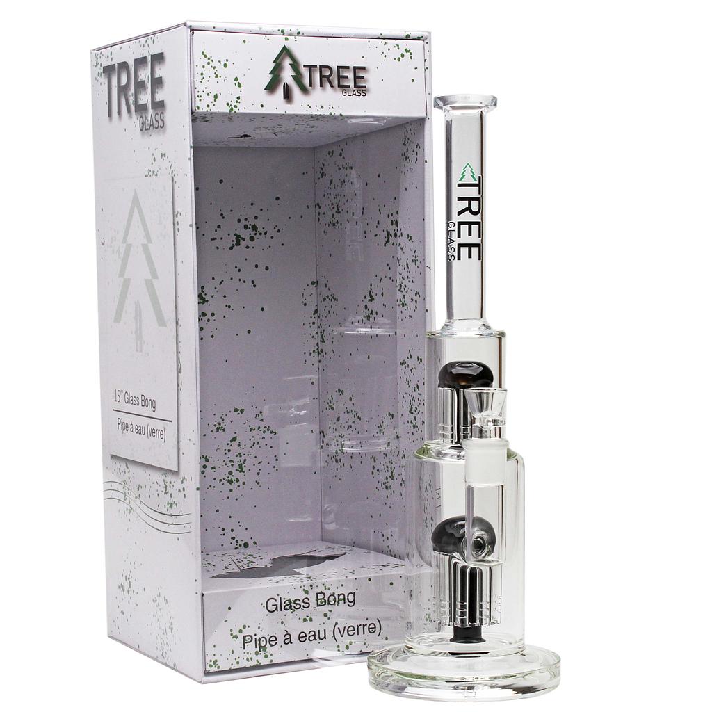 Tree Glass | 15" Double Tree Cake Bong Glass Bong Maq Distributors
