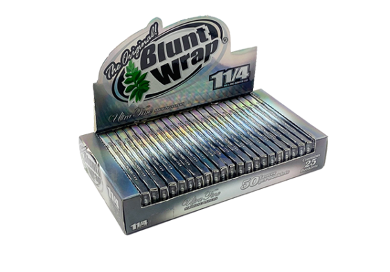Blunts Wrap | Silver Ultra Thin Rolling Paper 1 - 1/4" Size NIBO Distribution 1-1/4 Size
