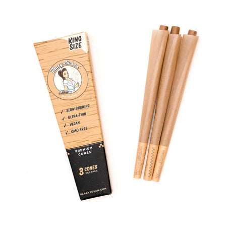Blazy Susan | King Size Unbleached Pre Rolled Cones Box of 21 Pre-rolled Cone (Display Pack) Smoking Cat Distribution