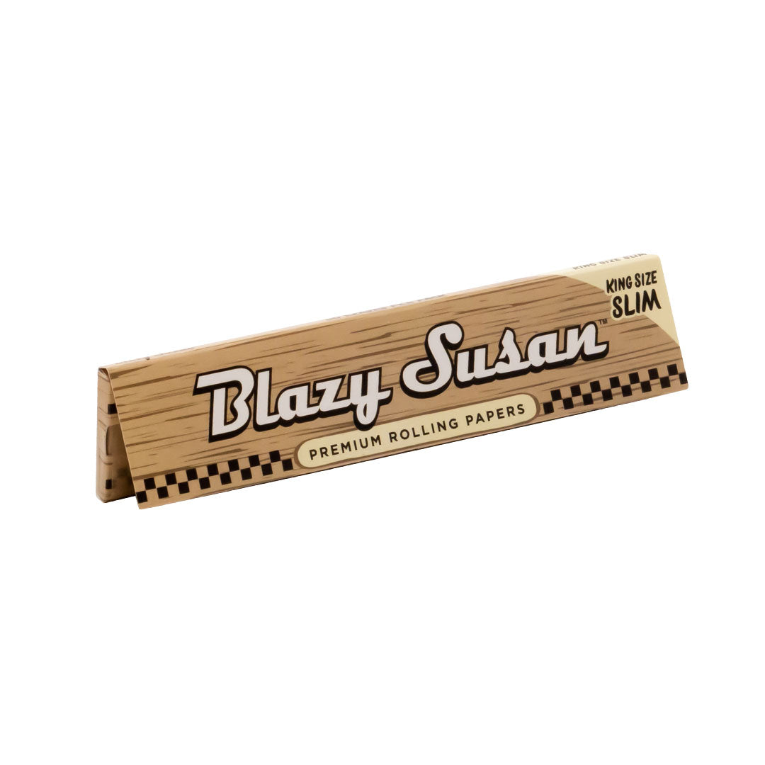 Blazy Susan | Unbleached king size slim Rolling paper Box of 50 King Size Smoking Cat Distribution