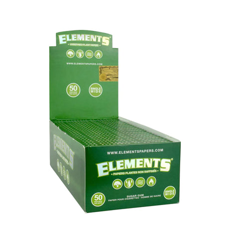 Elements Green smoking Papers 1 - 1/4" Size ONE Single Wide