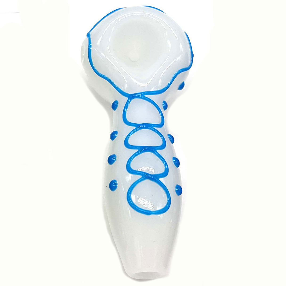 Glow In The Dark Glass Smoking Spoon Hand Pipe Glass Pipe NIBO Distribution WHITE