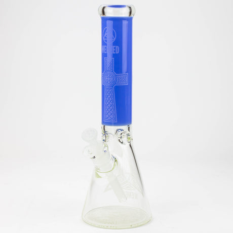 WENEED®-14" Diamond Crucifix Beaker 7mm Glass Bong WENEED® Jade Blue