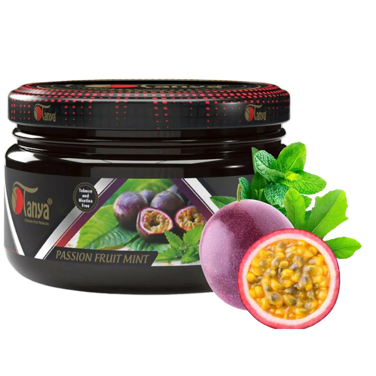 TANYA HOOKAH FLAVOR 250G CAN ZERO NICOTINE- ZERO TOBACCO Flavour Jatiimports LLC PASSIONFRUIT MINT