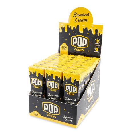 Pop Cones | King Size 3pk Pre-Rolled Cones with Flavor Tip 24ct Display Pre-rolled Cone (Display Pack) Cannatron