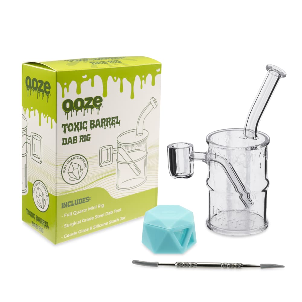 Ooze | Quartz Mini Rig - Toxic Barrel Glass Rig Cannatron