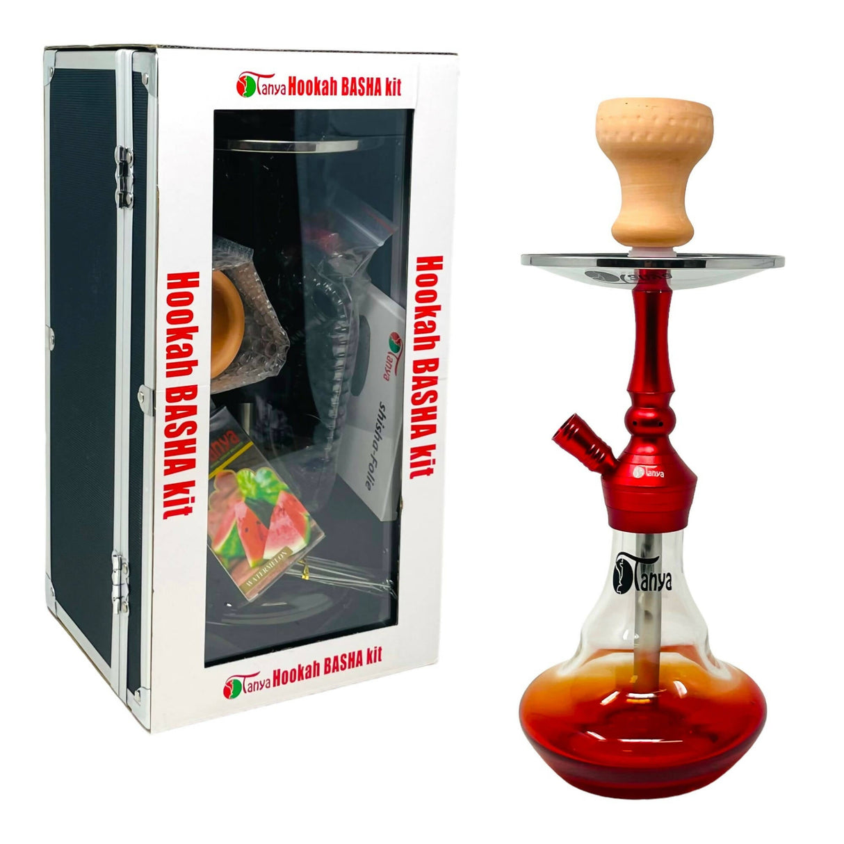 Tanya Basha Kit Hookah With Carrying Case Combo 16" Hookah Jatiimports LLC Red