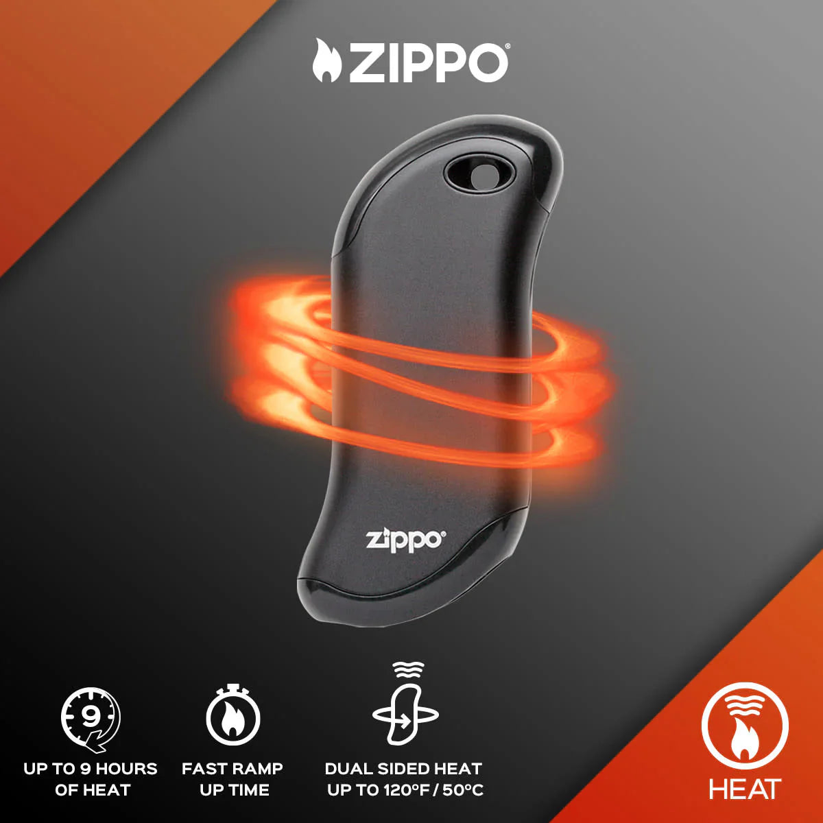 Zippo HeatBank® 9s Rechargeable Hand Warmer - Silver 40595 Battery ONE