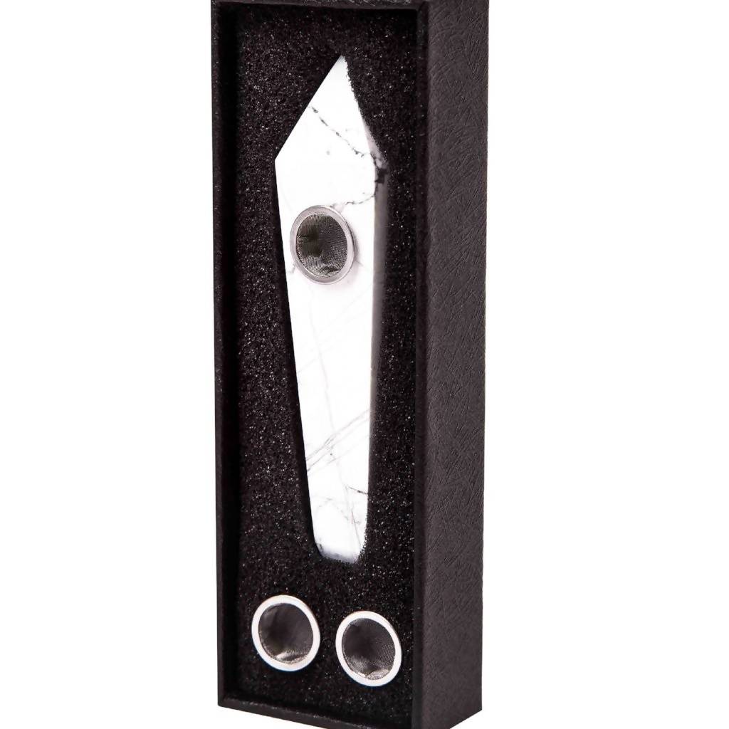 QUARTZ PIPE | WHITE TURQUOISE Quartz · Stone Pipe Xhaal Inc