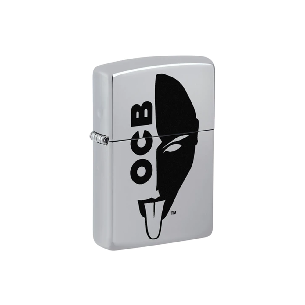 Zippo 250-109226 OCB Reg High Polish Chrome Half Face Souvenir · Licensed ONE