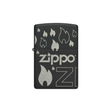 Zippo 48908 Black Matte Laser 360 Design Zippo Lighter ONE