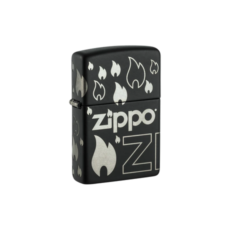 Zippo 48908 Black Matte Laser 360 Design Zippo Lighter ONE