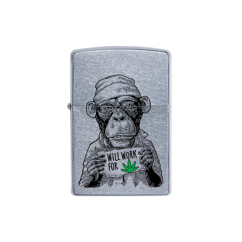 Zippo 207-064552 Monkey Workin For Weed Zippo Lighter ONE