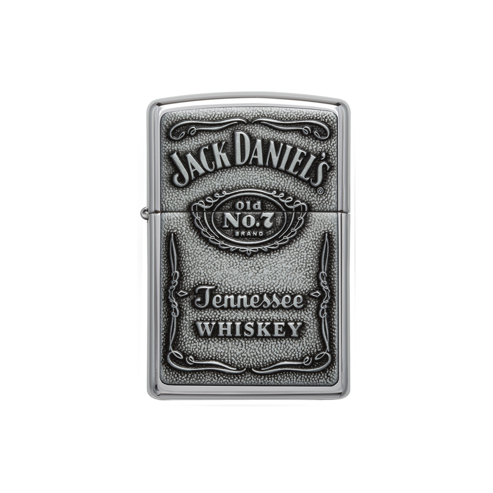 Zippo 250JD.427 Jack Daniel's® Label-Pewter Emblem Zippo Lighter ONE