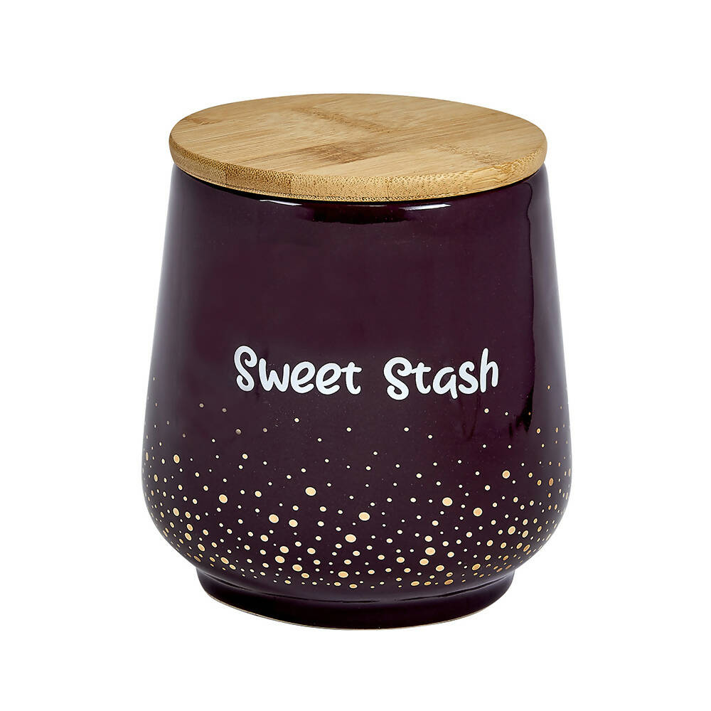 DELUXE CANISTER STASH JAR - GOLD DOTS - SWEET STASH Jar Roast and Toast Gifts
