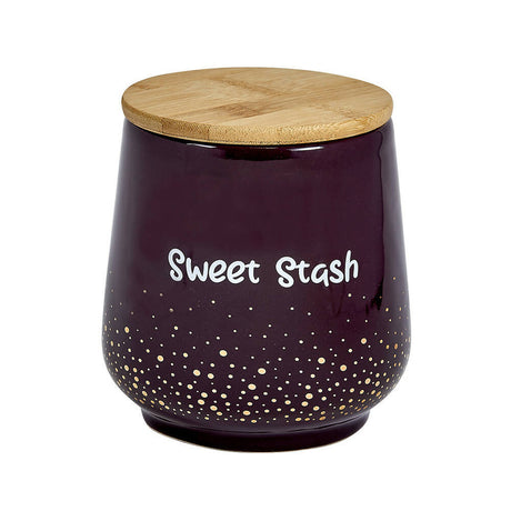 DELUXE CANISTER STASH JAR - GOLD DOTS - SWEET STASH Jar Roast and Toast Gifts