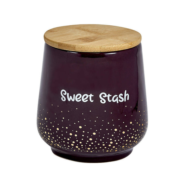 DELUXE CANISTER STASH JAR - GOLD DOTS - SWEET STASH Jar Roast and Toast Gifts