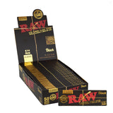 RAW Black Natural Unrefined Rolling Paper 1 - 1/4" Size ONE 1 1/4" - 24 packs