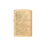 Zippo 46826 Gold Cannabis Lush Leaves Engrave Design Cannabis · Flower ONE