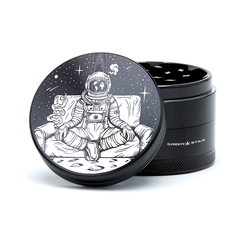 Green Star | 2.5" (63mm) Grinder - Astronaut Chillin on the Moon Design