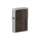Zippo 46920 Brown Leather Emblem - Zippo Design