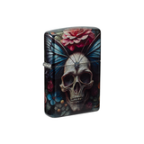 Zippo 46848 Butterfly Floral Skull Flower Horror · Goth ONE
