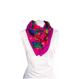 Metallic Kokum Floral Scarf Pack of 10 Scarf Canadian Distributor 30"x30" Fuchsia