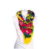 Metallic Kokum Floral Scarf Pack of 10 Scarf Canadian Distributor 45″ x 45″ Yellow