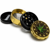 43mm 4-Piece Gold Leaf Metal Grinder Display Pack Super Supplys Inc