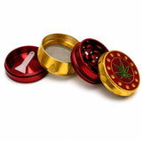 43mm 4-Piece Leaf Design Metal Grinder Display Pack Super Supplys Inc