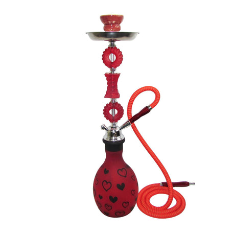 Zebra Heart 1 Hose Hookah 28" Tall