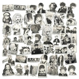 50-Piece Black & White Anime Sticker Pack – Series 02 Stationery · Accessory Super Supplys Inc