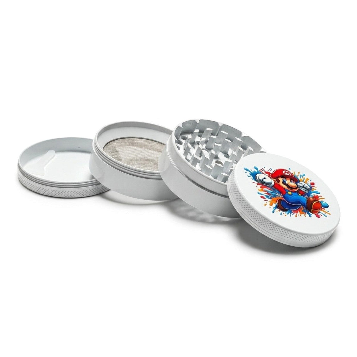 63mm x 42mm Retro Gaming 4-Part Metal Herb Grinder – 6PCS Display Display Pack Super Supplys Inc