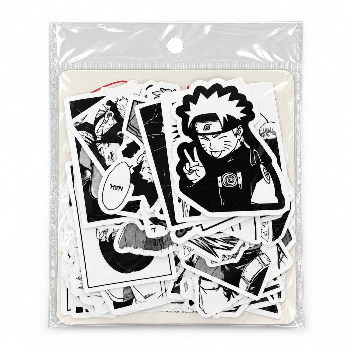 50-Piece Black & White Anime Sticker Pack – Series 02 Stationery · Accessory Super Supplys Inc