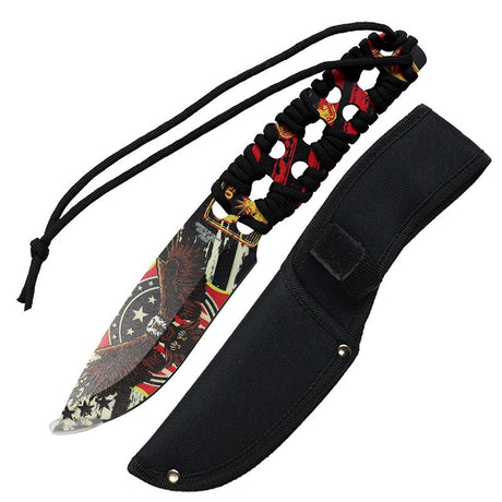 10″ 3D Girl & Leaves Pattern Blade Hunting Knife [14069] Fixed Blade Knife Canadian Distributor Design 4 (14070)