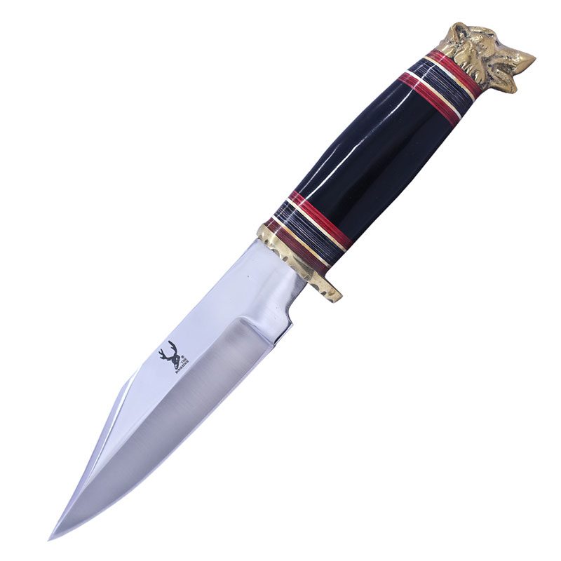The Bone Edge | 9.5″ Hunting Knife Black Rasin Handle Fixed Blade Knife Canadian Distributor