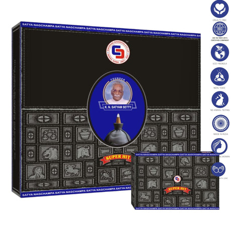 Satya Nag Champa Backflow Incense Cones Incense SunGlow Satya SUPER HIT Backflow Incense Cones
