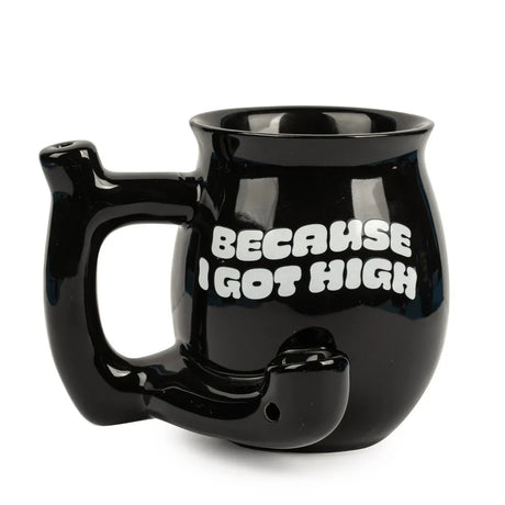 West Coast Gifts™ | Because I Got High – Ceramic Mug Pipe [C249BK] Mug Pipe Smoking Cat Distribution
