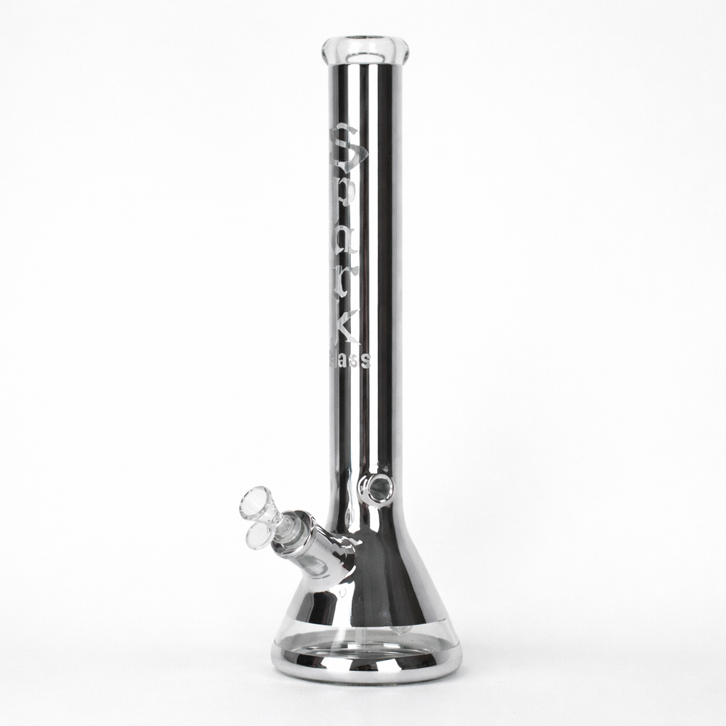 SPARK | 18" 7 mm metallic classic beaker bong [GP2049] Glass Bong ONE Silver