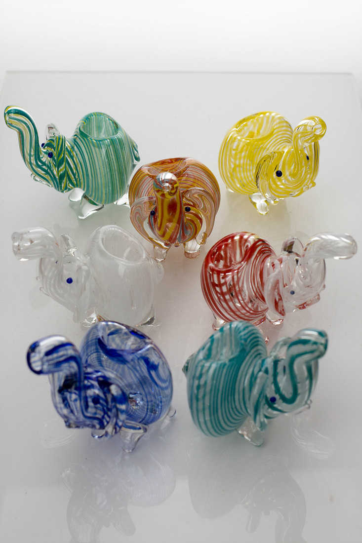 Small elephant glass hand pipe- - One Wholesale