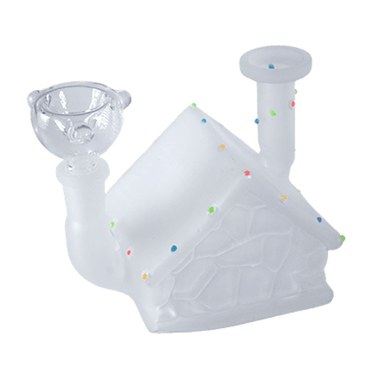 Little White House with Colorful Luminous Dots Water Bong [SMKZ159] Glass Bong Canadian Distributor