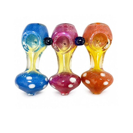 3-1/2" Frit Mushroom Glass Spoon Pipe Glass Pipe Super Supplys Inc Default Title