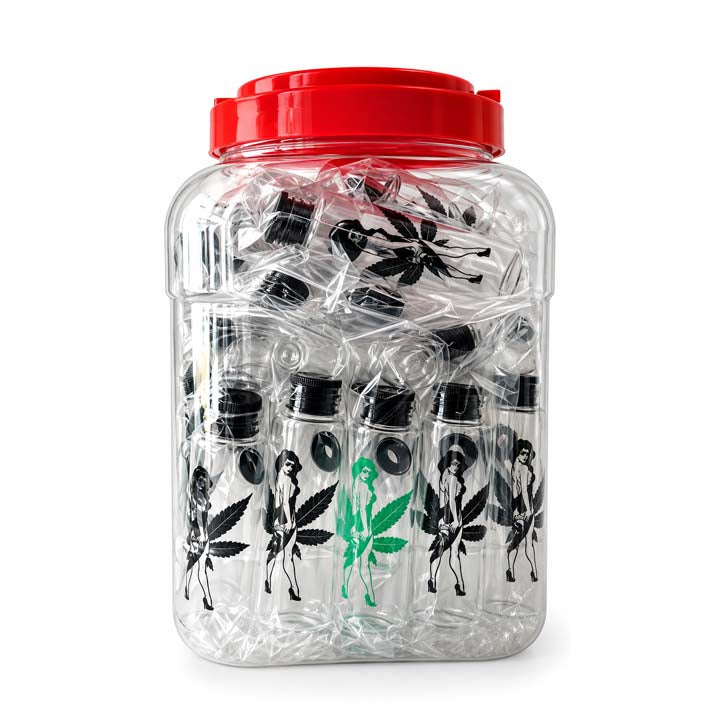3.5" Glass Oil Burner Water Pipe with Cannabis Leaf Design – 22-Piece Jar Glass Rig Super Supplys Inc