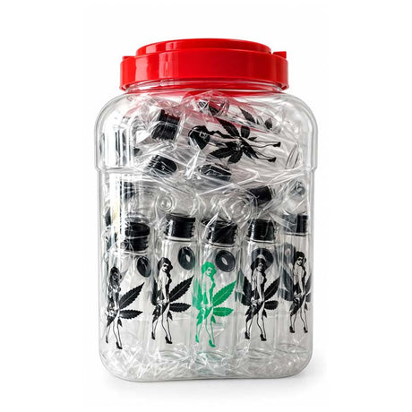 3.5" Glass Oil Burner Water Pipe with Cannabis Leaf Design – 22-Piece Jar Glass Rig Super Supplys Inc