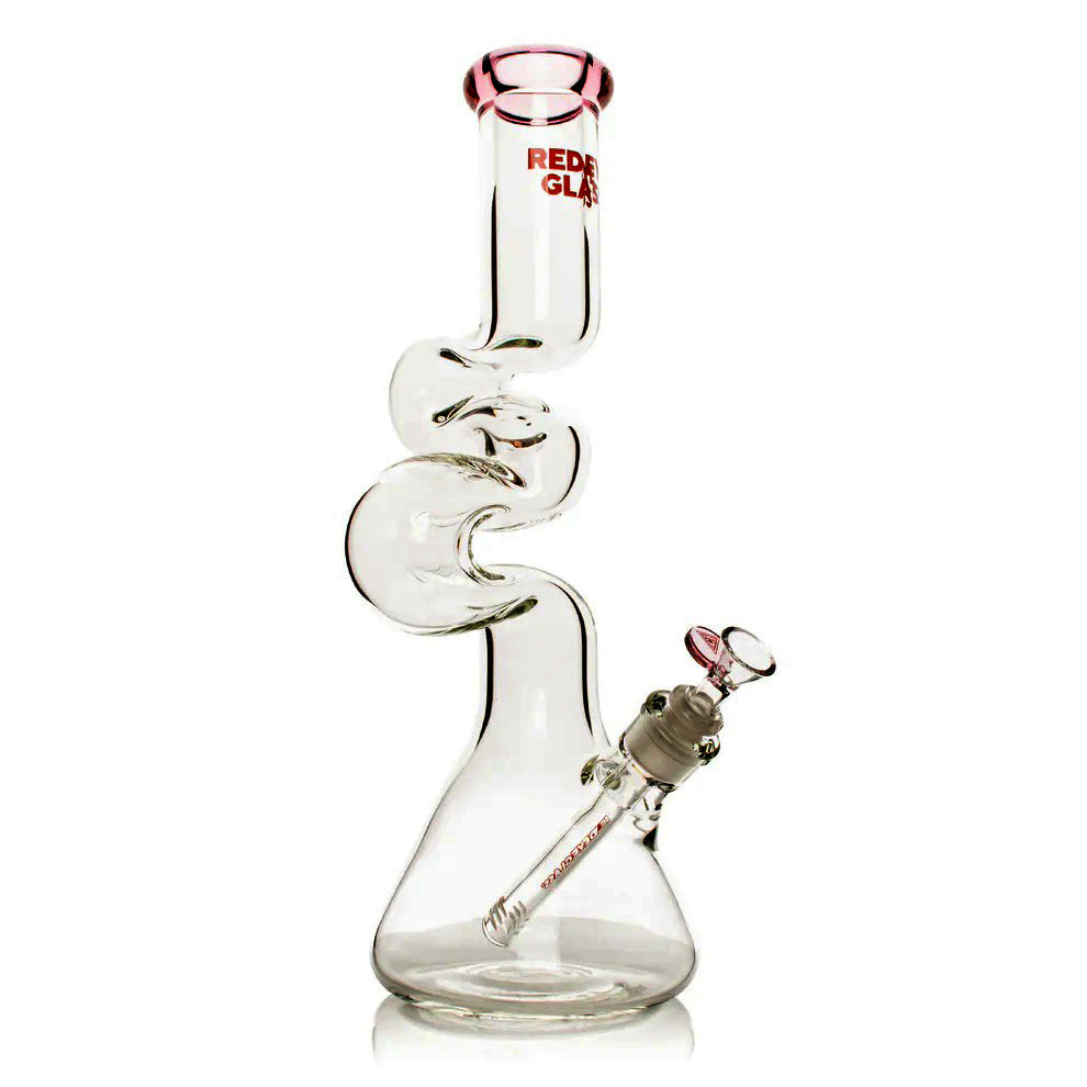 Red Eye Glass® | 16" 7mm Thick Loop-D-Loop Water Pipe [REG184] Glass Bong Smoking Cat Distribution Pink [REG184Pi]