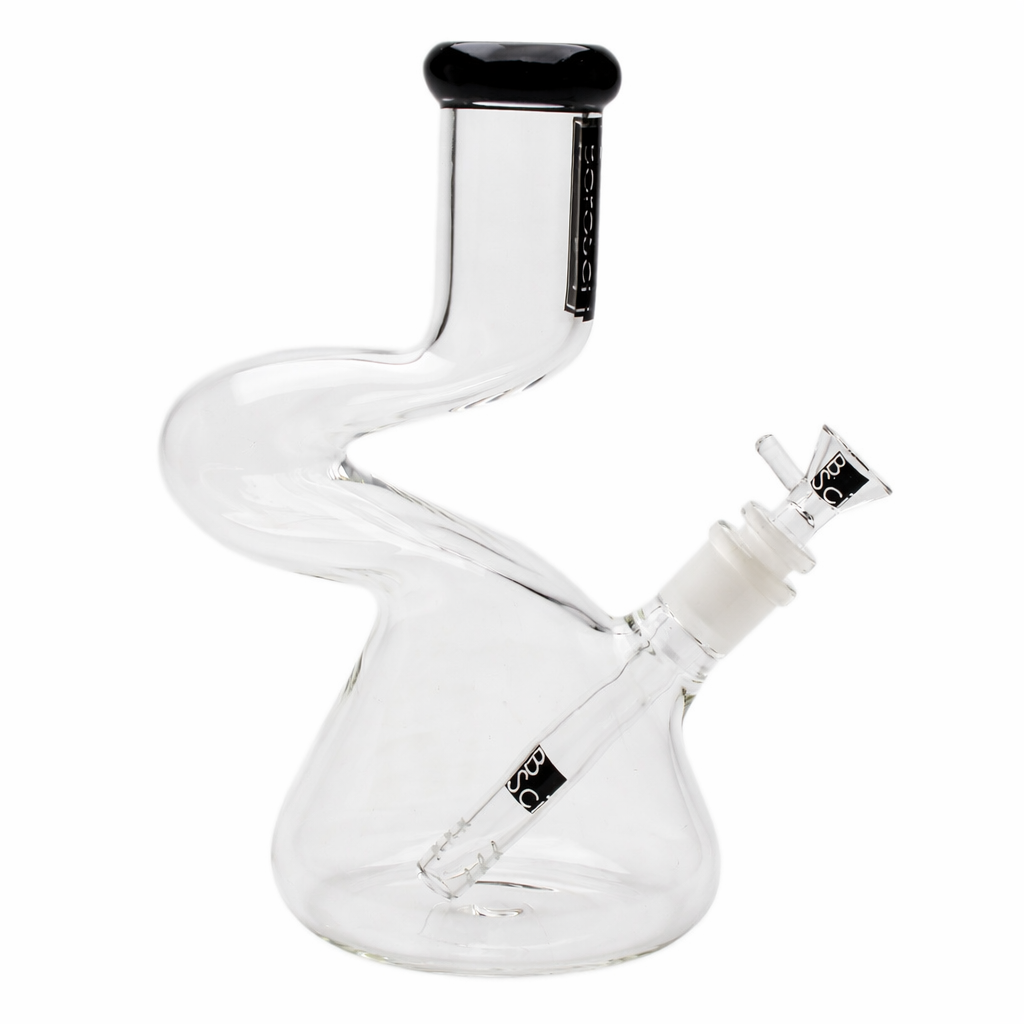 BoroSci | 9" Loop Beaker Glass Bong (Black) Glass Bong Maq Distributors