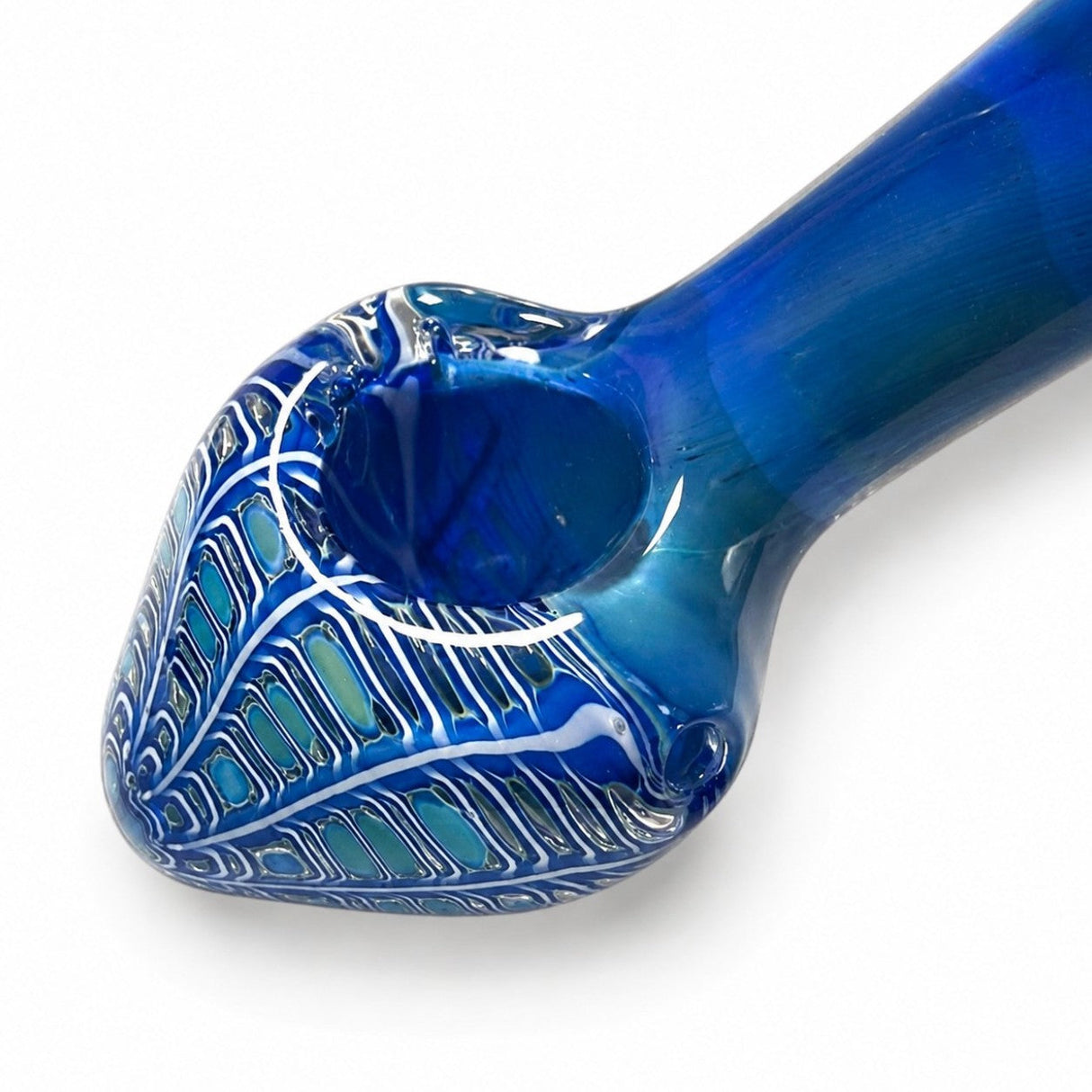 5" Blue Webwork Glass Hand Pipe Glass Pipe Super Supplys Inc