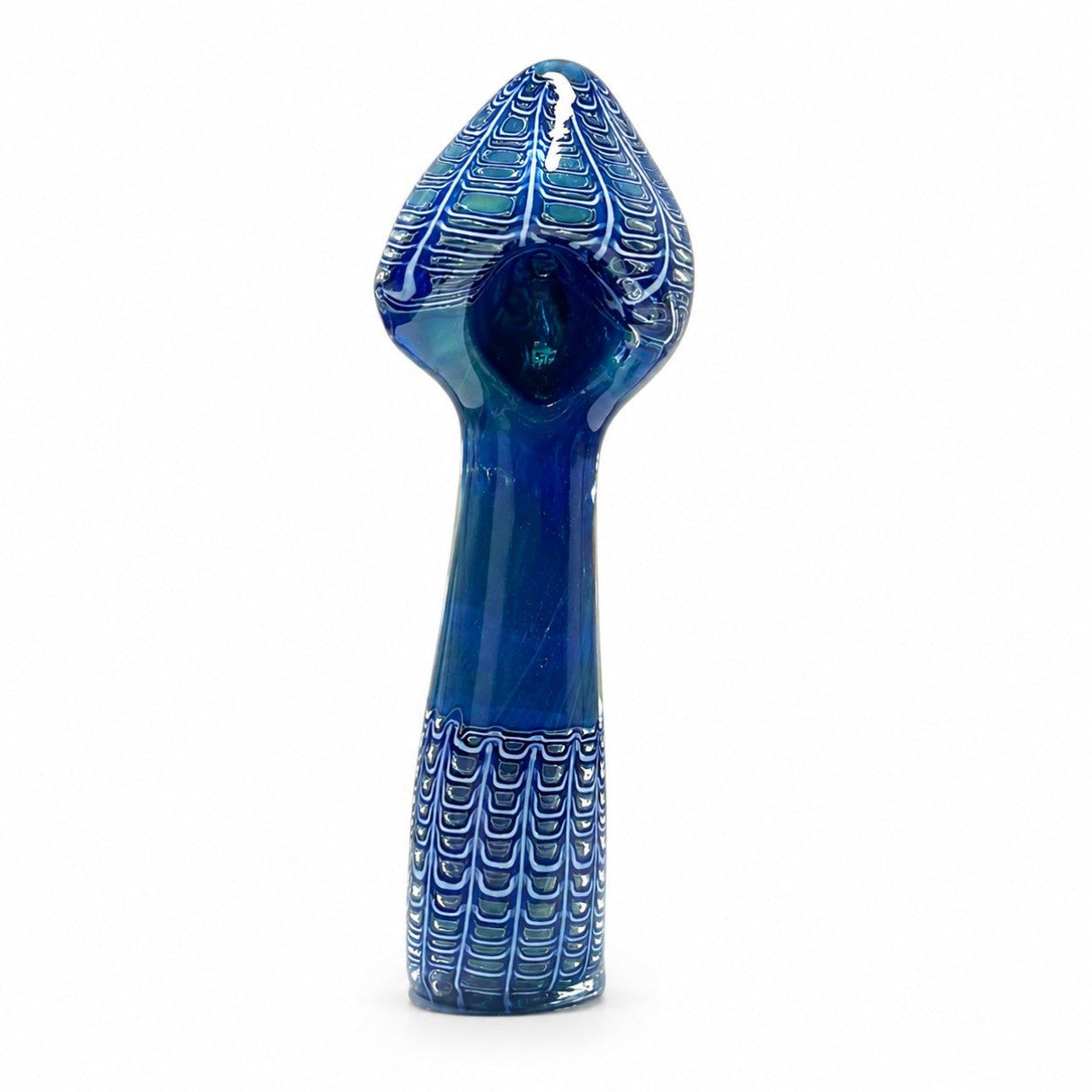 5" Blue Webwork Glass Hand Pipe Glass Pipe Super Supplys Inc