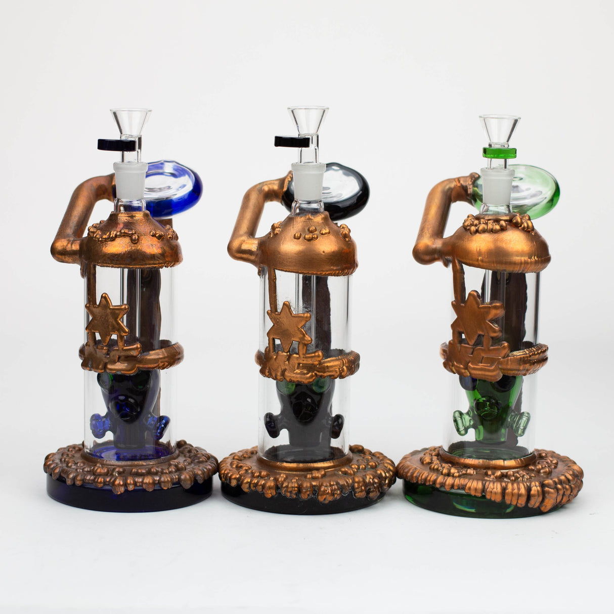 NG-9 inch Copper Plated Gas Mask Bubbler [N8034]