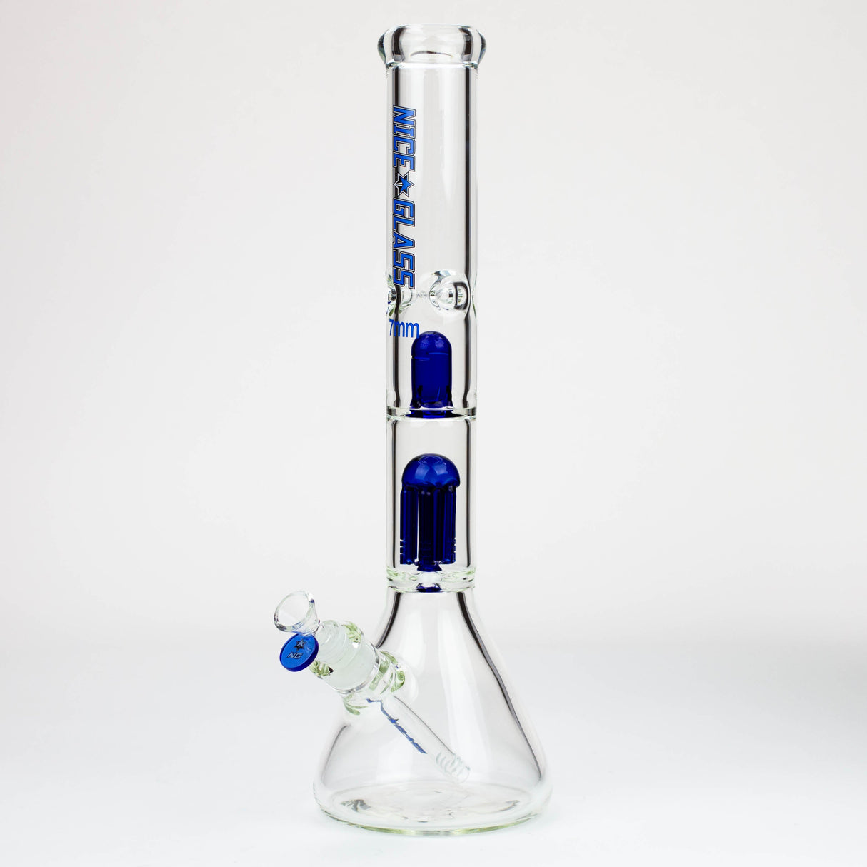 NG | 18 inch 6-Arm Perc & Splash Guard Beaker [G607-7] Glass Bong High-End Brands Glass BLUE
